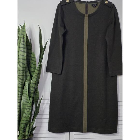 WORTH NEW YORK Womens Olive Wool /Cotton Blend Dress Size 10 Business Smart - Picture 3 of 7